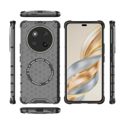 For Honor X60 Pro 5G Case Compatible with MagSafe Honeycomb Design TPU + PC Phone Cover