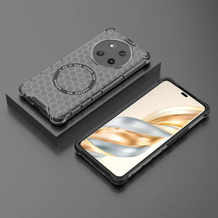 For Honor X60 Pro 5G Case Compatible with MagSafe Honeycomb Design TPU + PC Phone Cover