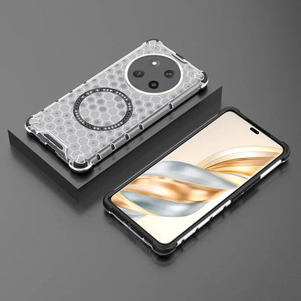 For Honor X60 Pro 5G Case Compatible with MagSafe Honeycomb Design TPU + PC Phone Cover
