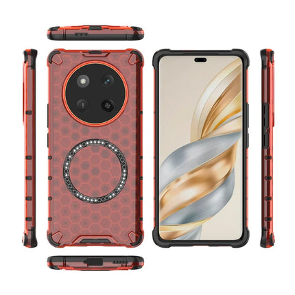 For Honor X60 Pro 5G Case Compatible with MagSafe Honeycomb Design TPU + PC Phone Cover