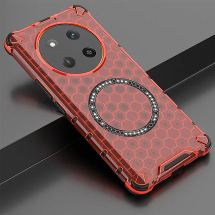 For Honor X60 Pro 5G Case Compatible with MagSafe Honeycomb Design TPU + PC Phone Cover