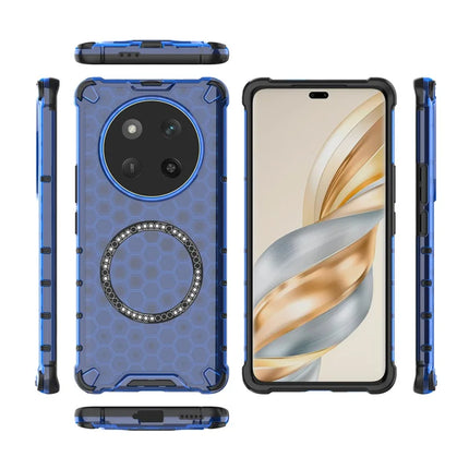 For Honor X60 Pro 5G Case Compatible with MagSafe Honeycomb Design TPU + PC Phone Cover