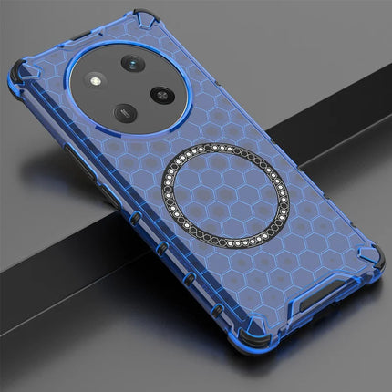 For Honor X60 Pro 5G Case Compatible with MagSafe Honeycomb Design TPU + PC Phone Cover
