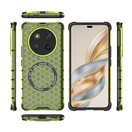 For Honor X60 Pro 5G Case Compatible with MagSafe Honeycomb Design TPU + PC Phone Cover
