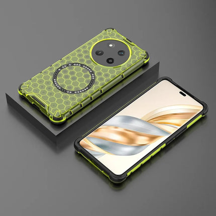 For Honor X60 Pro 5G Case Compatible with MagSafe Honeycomb Design TPU + PC Phone Cover