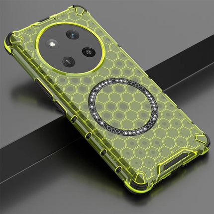 For Honor X60 Pro 5G Case Compatible with MagSafe Honeycomb Design TPU + PC Phone Cover