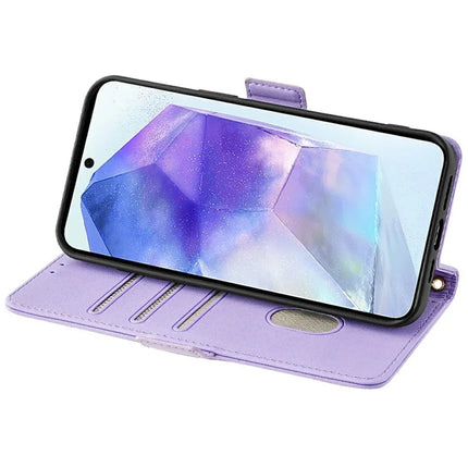 For Samsung Galaxy A36 5G Leather Wallet Case RFID Blocking Stand Cover with Hand Strap