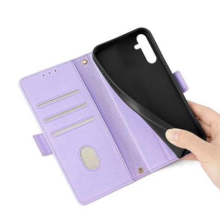 For Samsung Galaxy A36 5G Leather Wallet Case RFID Blocking Stand Cover with Hand Strap