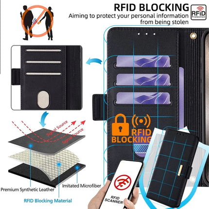 For Samsung Galaxy A36 5G Leather Wallet Case RFID Blocking Stand Cover with Hand Strap