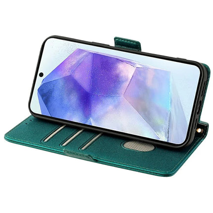 For Samsung Galaxy A36 5G Leather Wallet Case RFID Blocking Stand Cover with Hand Strap