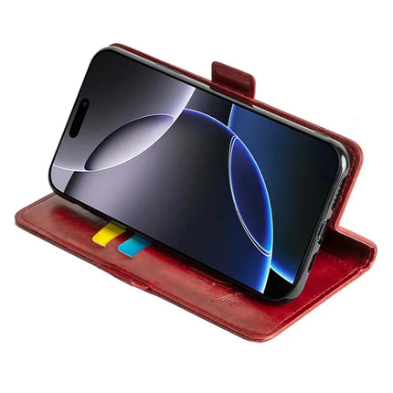 For iPhone 16 Pro Max Leather Case Flower Imprint Wallet Phone Cover with Side Buckle
