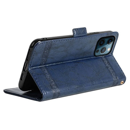 For iPhone 16 Pro Max Leather Case Flower Imprint Wallet Phone Cover with Side Buckle