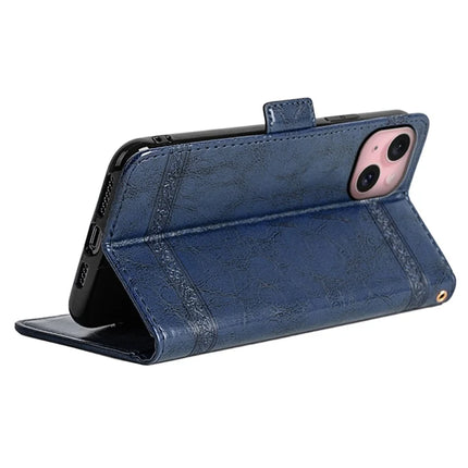 For iPhone 13 Leather Case Flower Imprint Wallet Phone Cover with Side Buckle