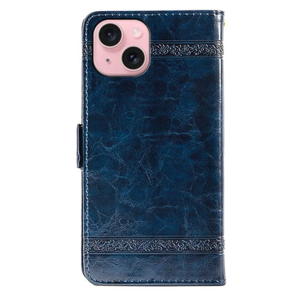 For iPhone 13 Leather Case Flower Imprint Wallet Phone Cover with Side Buckle