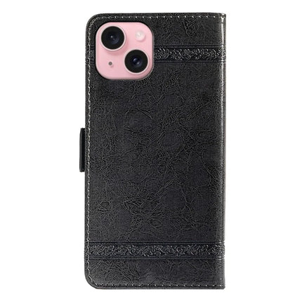 For iPhone 13 Leather Case Flower Imprint Wallet Phone Cover with Side Buckle