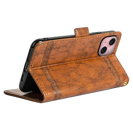 For iPhone 14 Leather Case Flower Imprint Wallet Phone Cover with Side Buckle