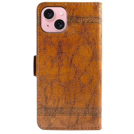 For iPhone 14 Leather Case Flower Imprint Wallet Phone Cover with Side Buckle