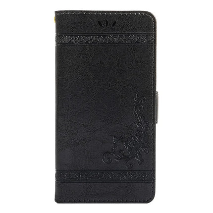 For Samsung Galaxy S23 Leather Case Flower Imprint Wallet Phone Cover with Side Buckle