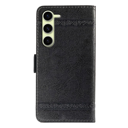 For Samsung Galaxy S23 Leather Case Flower Imprint Wallet Phone Cover with Side Buckle