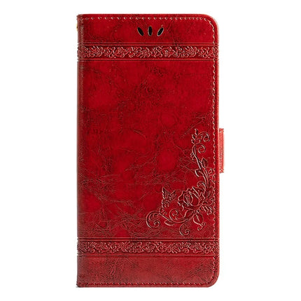 For Samsung Galaxy S23 Leather Case Flower Imprint Wallet Phone Cover with Side Buckle