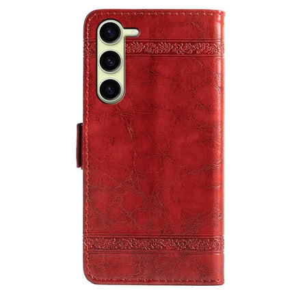 For Samsung Galaxy S23 Leather Case Flower Imprint Wallet Phone Cover with Side Buckle