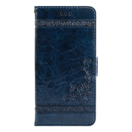 For Samsung Galaxy S23 Leather Case Flower Imprint Wallet Phone Cover with Side Buckle