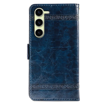 For Samsung Galaxy S23 Leather Case Flower Imprint Wallet Phone Cover with Side Buckle