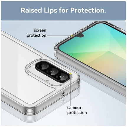 WANLONFENG MF Series for Samsung Galaxy A26 5G Case TPU Acrylic Clear Phone Cover with Tempered Glass Film
