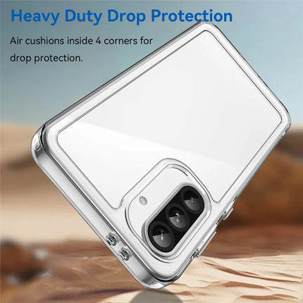 WANLONFENG MF Series for Samsung Galaxy A56 5G Case TPU Acrylic Clear Phone Cover with Tempered Glass Film