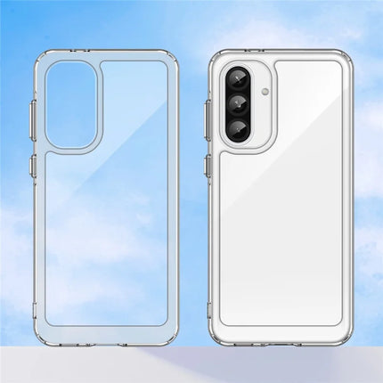 WANLONFENG MF Series for Samsung Galaxy A56 5G Case TPU Acrylic Clear Phone Cover with Tempered Glass Film
