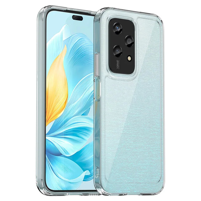 WANLONFENG MF Series for Honor 200 Lite Case TPU Acrylic Clear Phone Cover with Tempered Glass Film