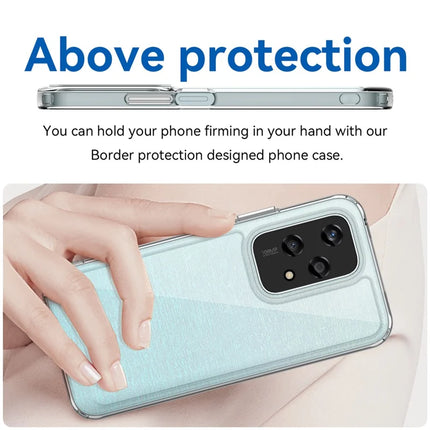 WANLONFENG MF Series for Honor 200 Lite Case TPU Acrylic Clear Phone Cover with Tempered Glass Film