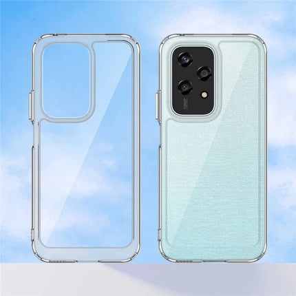 WANLONFENG MF Series for Honor 200 Lite Case TPU Acrylic Clear Phone Cover with Tempered Glass Film