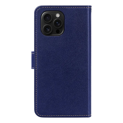 For iPhone 16 Pro Leather Case Litchi Texture Wallet RFID Blocking Phone Cover