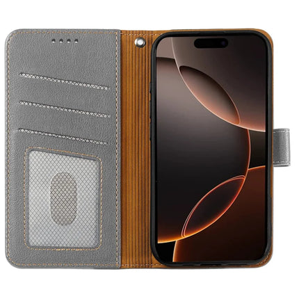 For iPhone 15 Pro Max Leather Case Litchi Texture Wallet RFID Blocking Phone Cover