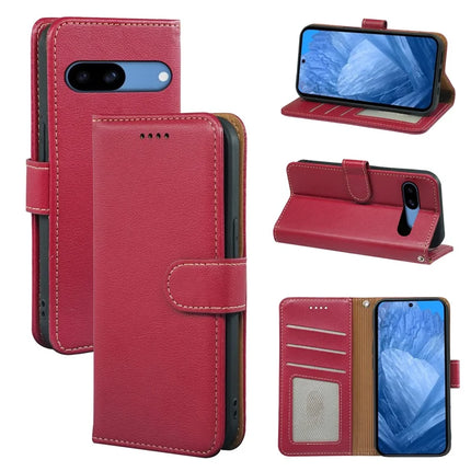 For Google Pixel 8a Leather Case Litchi Texture Wallet RFID Blocking Phone Cover