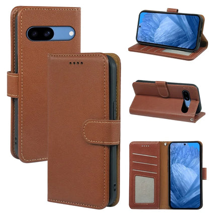 For Google Pixel 8a Leather Case Litchi Texture Wallet RFID Blocking Phone Cover