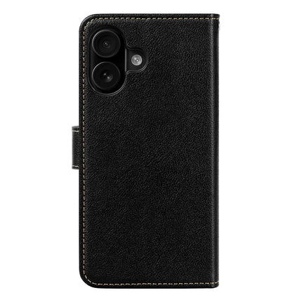 For iPhone 16 Plus Leather Case Litchi Texture Wallet RFID Blocking Phone Cover
