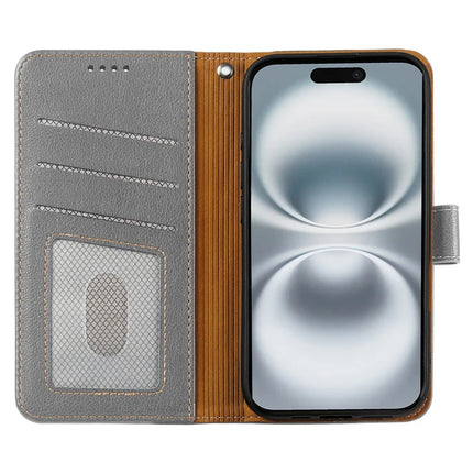 For iPhone 16 Plus Leather Case Litchi Texture Wallet RFID Blocking Phone Cover