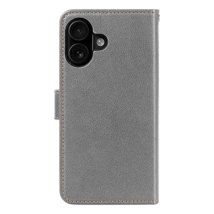 For iPhone 16 Plus Leather Case Litchi Texture Wallet RFID Blocking Phone Cover
