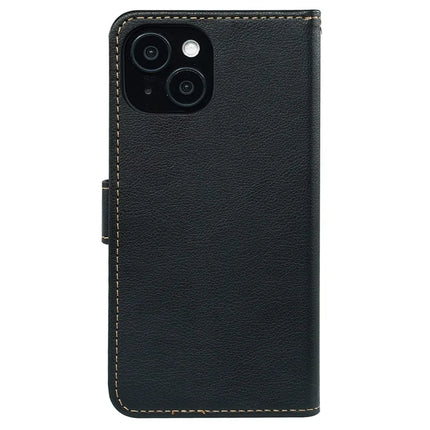 For iPhone 14 Leather Case Litchi Texture Wallet RFID Blocking Phone Cover