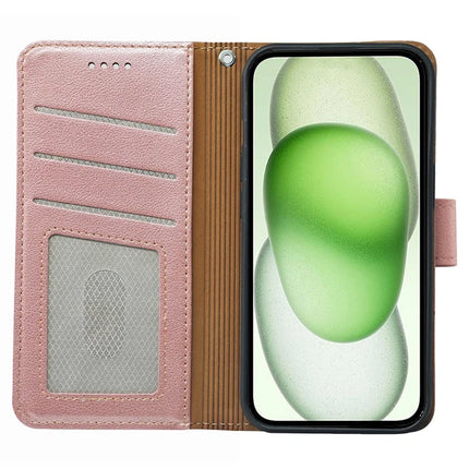 For iPhone 14 Leather Case Litchi Texture Wallet RFID Blocking Phone Cover