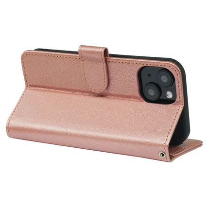 For iPhone 14 Leather Case Litchi Texture Wallet RFID Blocking Phone Cover
