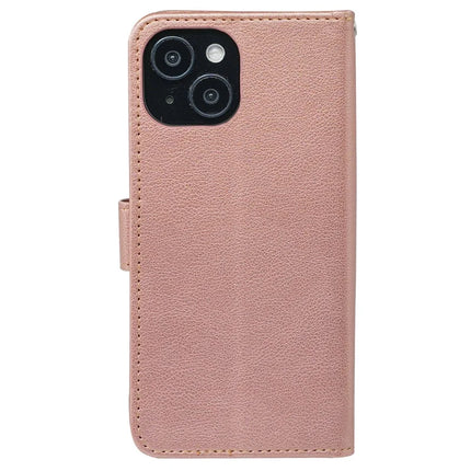 For iPhone 14 Leather Case Litchi Texture Wallet RFID Blocking Phone Cover