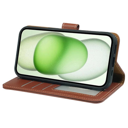 For iPhone 14 Leather Case Litchi Texture Wallet RFID Blocking Phone Cover