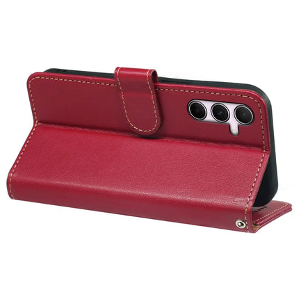 For Samsung Galaxy A55 5G Leather Case Litchi Texture Wallet RFID Blocking Phone Cover
