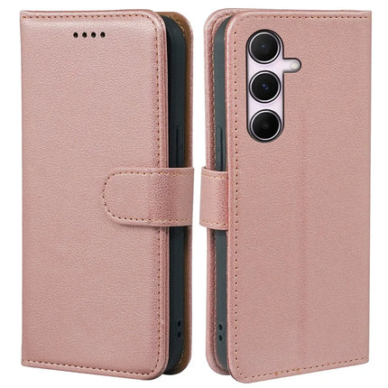 For Samsung Galaxy A05s 4G Leather Case Litchi Texture Wallet RFID Blocking Phone Cover - Rose Gold