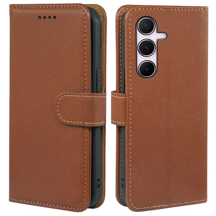 For Samsung Galaxy A05s 4G Leather Case Litchi Texture Wallet RFID Blocking Phone Cover - Brown