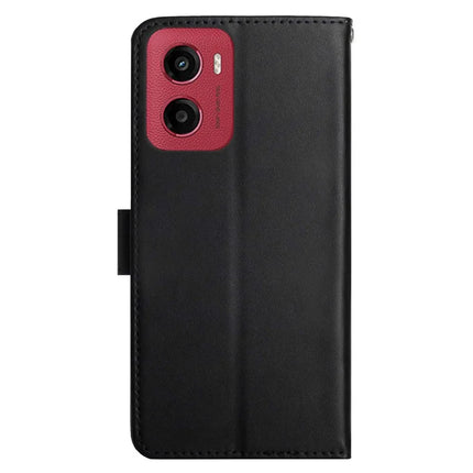 For Motorola Moto G05 4G Case Genuine Cow Leather Phone Cover Nappa Texture