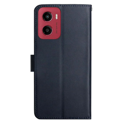 For Motorola Moto G05 4G Case Genuine Cow Leather Phone Cover Nappa Texture